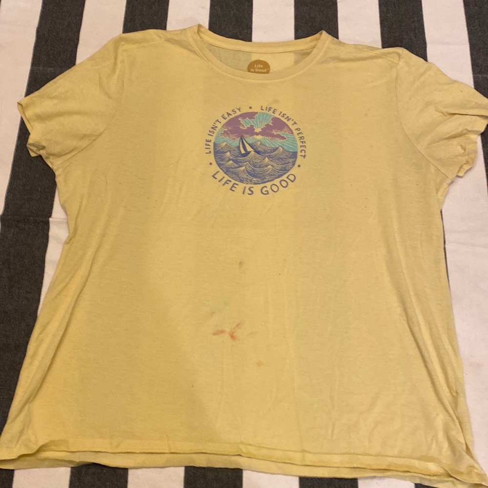 Woman’s yellow life is good t-shirt